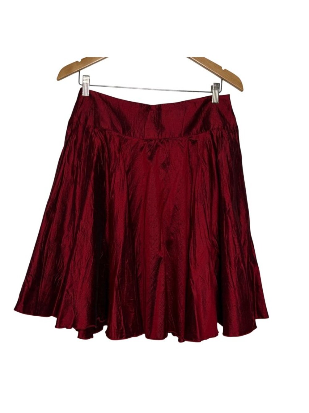 90s Dean Alan Red Silk Skirt Womens Medium Sheer Iridescent Fairy Holiday Vamp